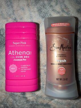 Athena Super Pink All Over Deo Stick + Shea Moisture All Over Deo Duo RV:$24!